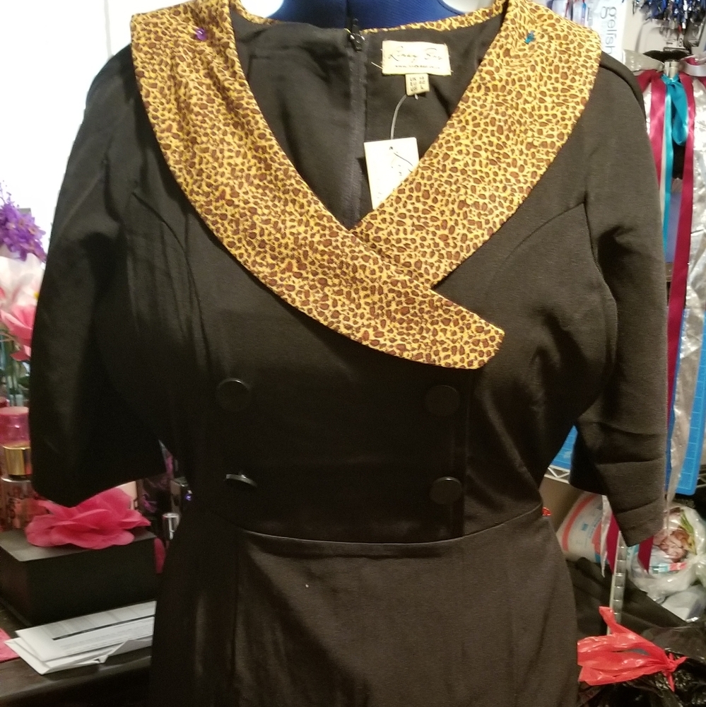 Black faux wrap wiggle